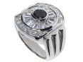 Кольцо, серебро 925, оникс,циркон 912 02 21-03971 2009 г инфо 8151w.