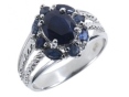 Кольцо, серебро 875, сапфир DC 003 02 21sk-00159 2010 г инфо 8679w.